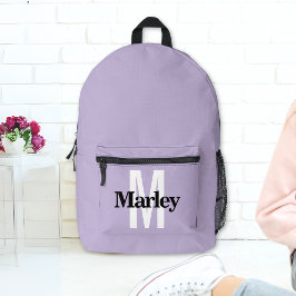 ラベモダンンパープル可愛いはっきりした名パーソナライズされた前 プリントバックパック