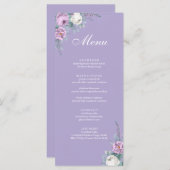 ラベモダンンパープル結婚のメニューカード メニュー (正面/裏面)