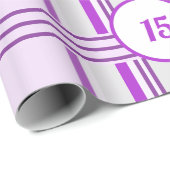 ラベモダンンピンクのストライプカスタム写真 ラッピングペーパー (ロールコーナー)