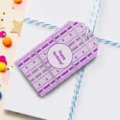 ラベモダンンピンクのパタストライプーン ギフトタグ