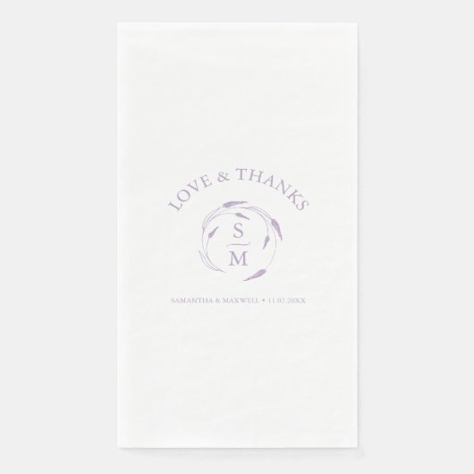 ラベモノグラムのンダ結婚ーのナプキン (正面)