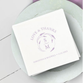 ラベモノグラムのンダ結婚ーのナプキン スタンダードカクテルナプキン