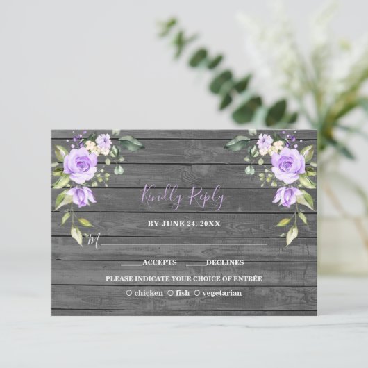 ラベユニークンフラワーズバーンドウ結婚ィーズ 出欠カード (スタンド正面)