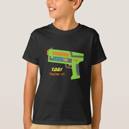ラベルそれ子供へレーザーのラベルのおもちゃ銃です Tシャツ (正面)