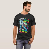 ラベルではなく能力を見て 自閉症啓発 カメ Tシャツ (正面フル)