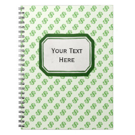 ラベルとの緑のドル記号 ノートブック