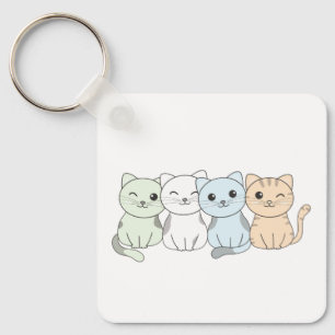 ラベルなしフラグプライドLgbtqかわいい猫キーチェーン キーホルダー