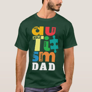 ラベルなし自閉症のパパを表示 Tシャツ