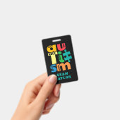 ラベルなし自閉症支援を表示カスタム バッジ (手持ち)