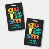 ラベルなし自閉症支援を表示カスタム バッジ (正面&裏面)