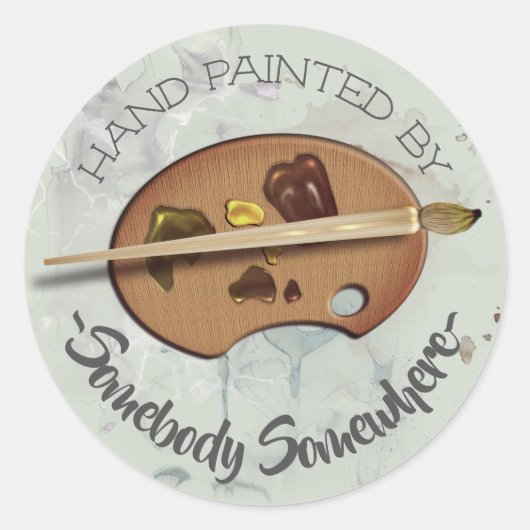 ラベルによって手塗り芸術家 ラウンドシール (正面)