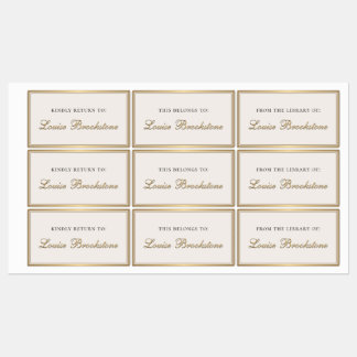 ラベルに戻るクラスの金ゴールド蔵書票ライブラリ ラベル