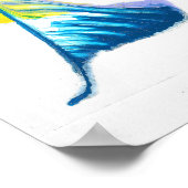 ラベルに沿って2羽の抽象芸術ポスタープリント ポスター (角)