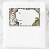 ラベルに表示されるクリスマス 長方形シール (バッグ)