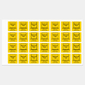 ラベルに黄色い正方形アイロンのビジネスタグライン ラベル (シート)