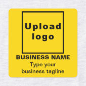 ラベルに黄色い正方形アイロンのビジネスタグライン ラベル (デザイン1)