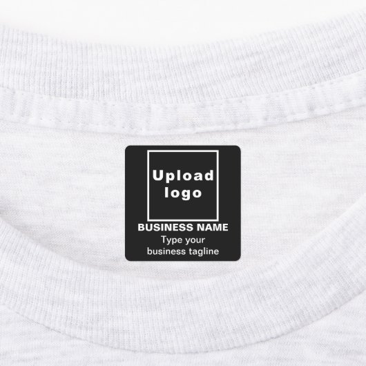 ラベルに黒い正方形アイロンのビジネスのタグライン ラベル (貼付)