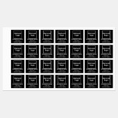 ラベルに黒い正方形アイロンのビジネスのタグライン ラベル (シート)