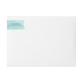 ラベルのまわりのターコイズの水彩画ブラシストローク覆い ラップアラウンドラベル (正面)