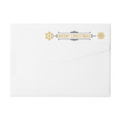 ラベルのまわりのメリークリスマスの黒の金ゴールドの覆い ラップアラウンドラベル (裏面)