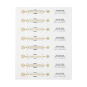 ラベルのまわりのメリークリスマスの黒の金ゴールドの覆い ラップアラウンドラベル (シート)
