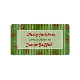 ラベルのキッチンからクリスマスの星。 ラベル