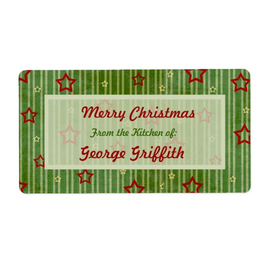 ラベルのキッチンからクリスマスの星。 ラベル (正面)