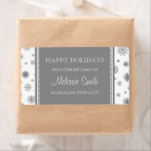 ラベルのキッチンからクリスマス灰色の雪 ラベル (インサイチュ)