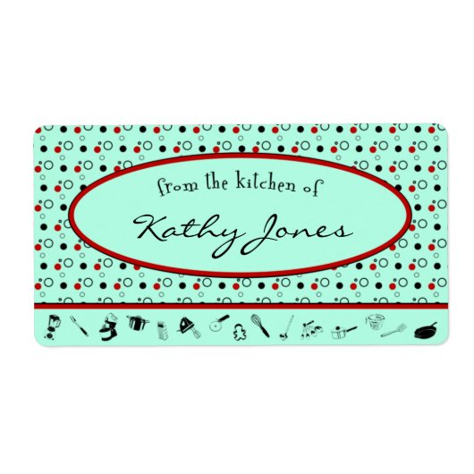 ラベルのキッチンからテンプレート ラベル (正面)