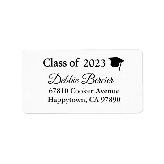 ラベルのクラス、卒業シール、住所 ラベル (正面)