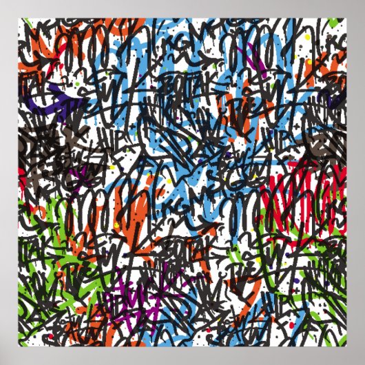 ラベルのシームレスなパターングラフィティbackground.art,pat ポスター (正面)