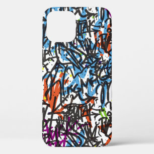 ラベルのシームレスなパターン。グラフィティの背景.art,pat iPhone 12ケース