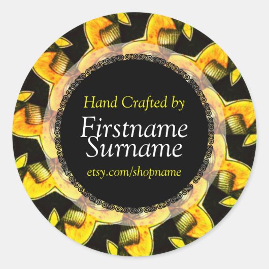 ラベルのシールで手作りされたさびたネジ旋回 ラウンドシール (正面)