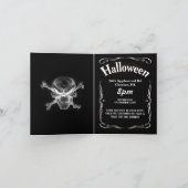 ラベルのハロウィンの黒い招待状 招待状 (内部)