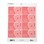 ラベルのバレンタインハートテンプレート ラベル (フルシート)