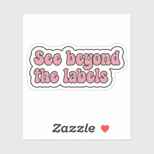 ラベルの先を見るピンクの神経多様性 シール (シート)