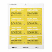 ラベルの移動の梱包 – Living/Family Rm ラベル (フルシート)