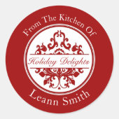 ラベルの華美キッチンからクリスマス ラウンドシール (正面)