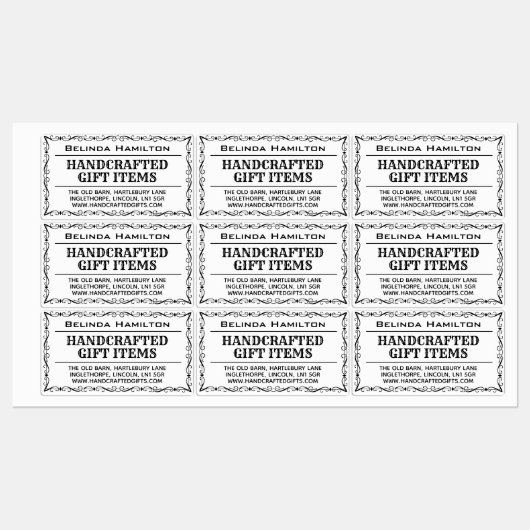 ラベルのCrafter製品名と説明 ラベル (シート)