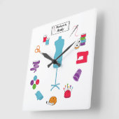 ラベルを正しく縫いますカスタマイズ スクエア壁時計 (傾斜)