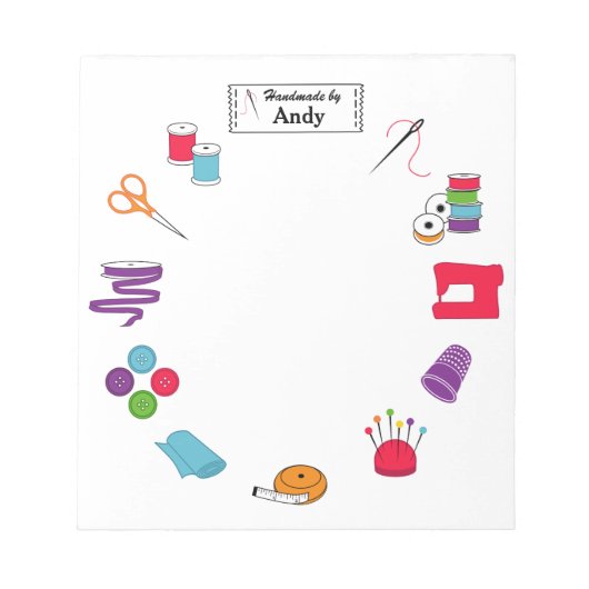 ラベルを正しく縫いますカスタマイズ ノートパッド (正面)