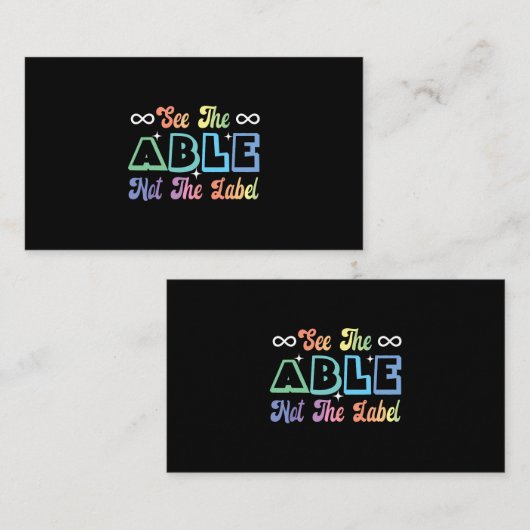 ラベルを表示しないA神経多様性自閉症を参照する 名刺 (正面/裏面)