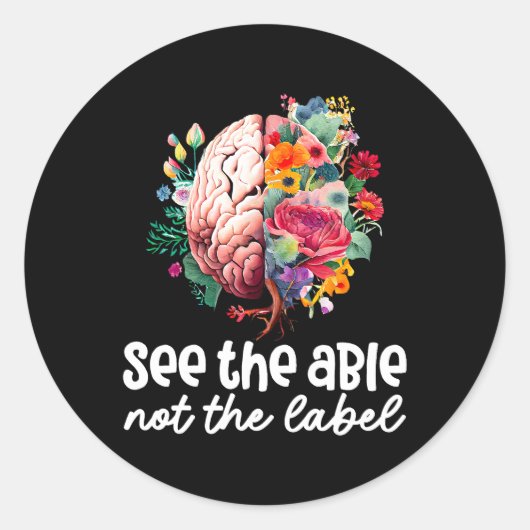 ラベルを表示できないNeurodiversity Brain Au ラウンドシール (正面)