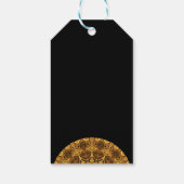 ラベルイン明るい金ゴールドディワリインディアンパターン ギフトタグ (裏面)