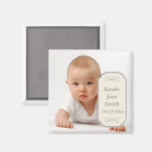 ラベルエレガントベビー写真付き画像 マグネット (正面/裏面)