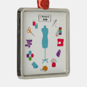 ラベルカスタマイズは右に縫い付け メタルオーナメント (右)