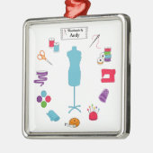 ラベルカスタマイズは右に縫い付け メタルオーナメント (左)