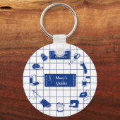 ラベルカスタマイズキルト時間 キーホルダー (正面)