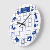 ラベルカスタマイズキルト時間 ラージ壁時計 (傾斜)