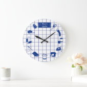 ラベルカスタマイズキルト時間 ラージ壁時計 (ホーム)